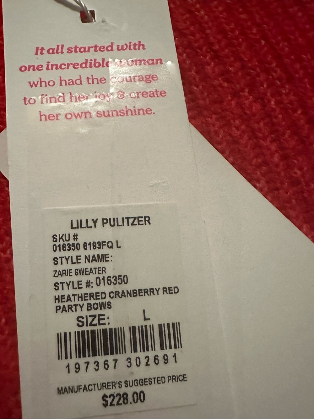 Lilly Pulitzer Zarie Sweater Heartherd
Cranberry Red Party Bows - Picture 11 of 12